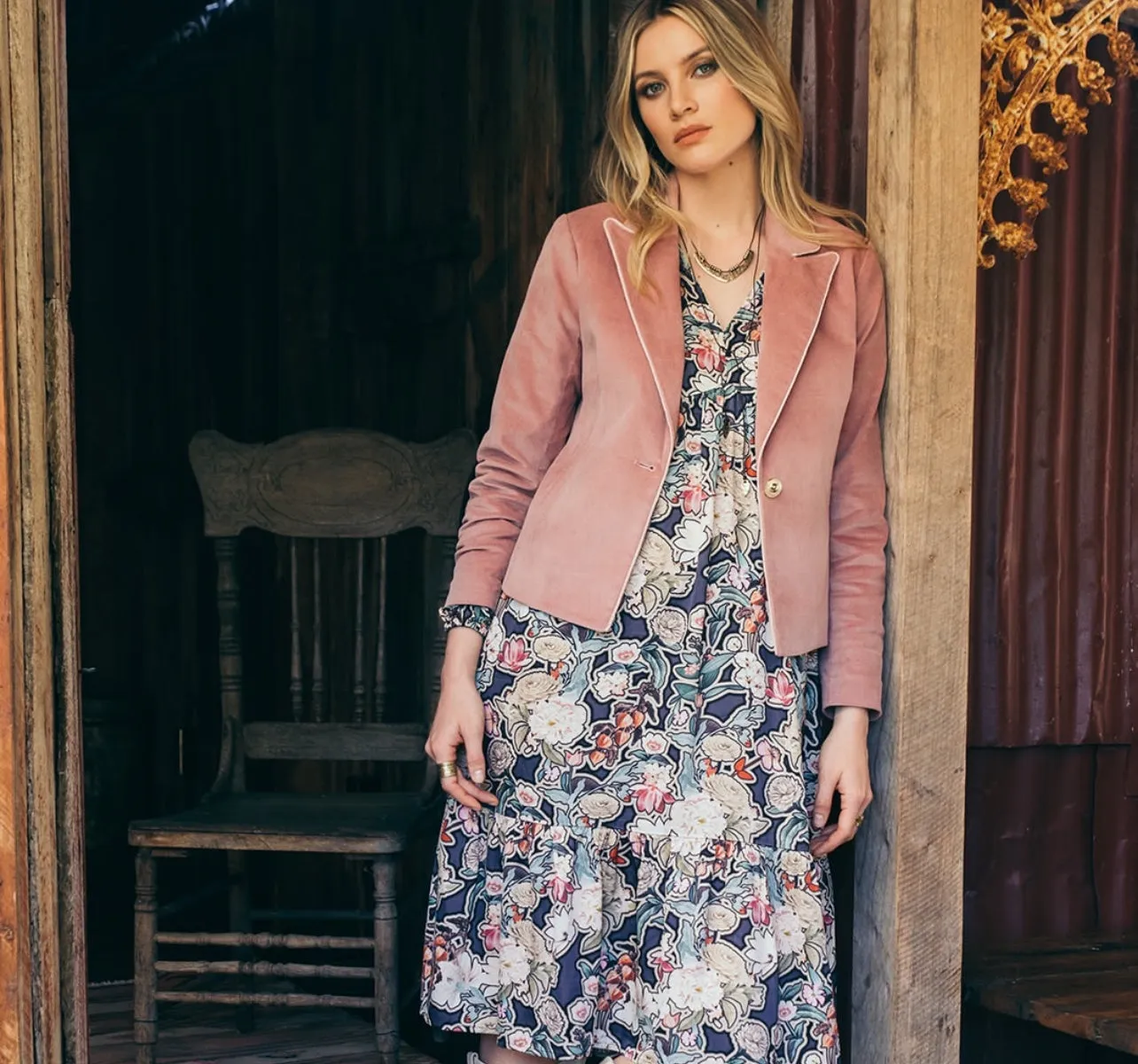 Legacy Dress - Denim Blue Multi