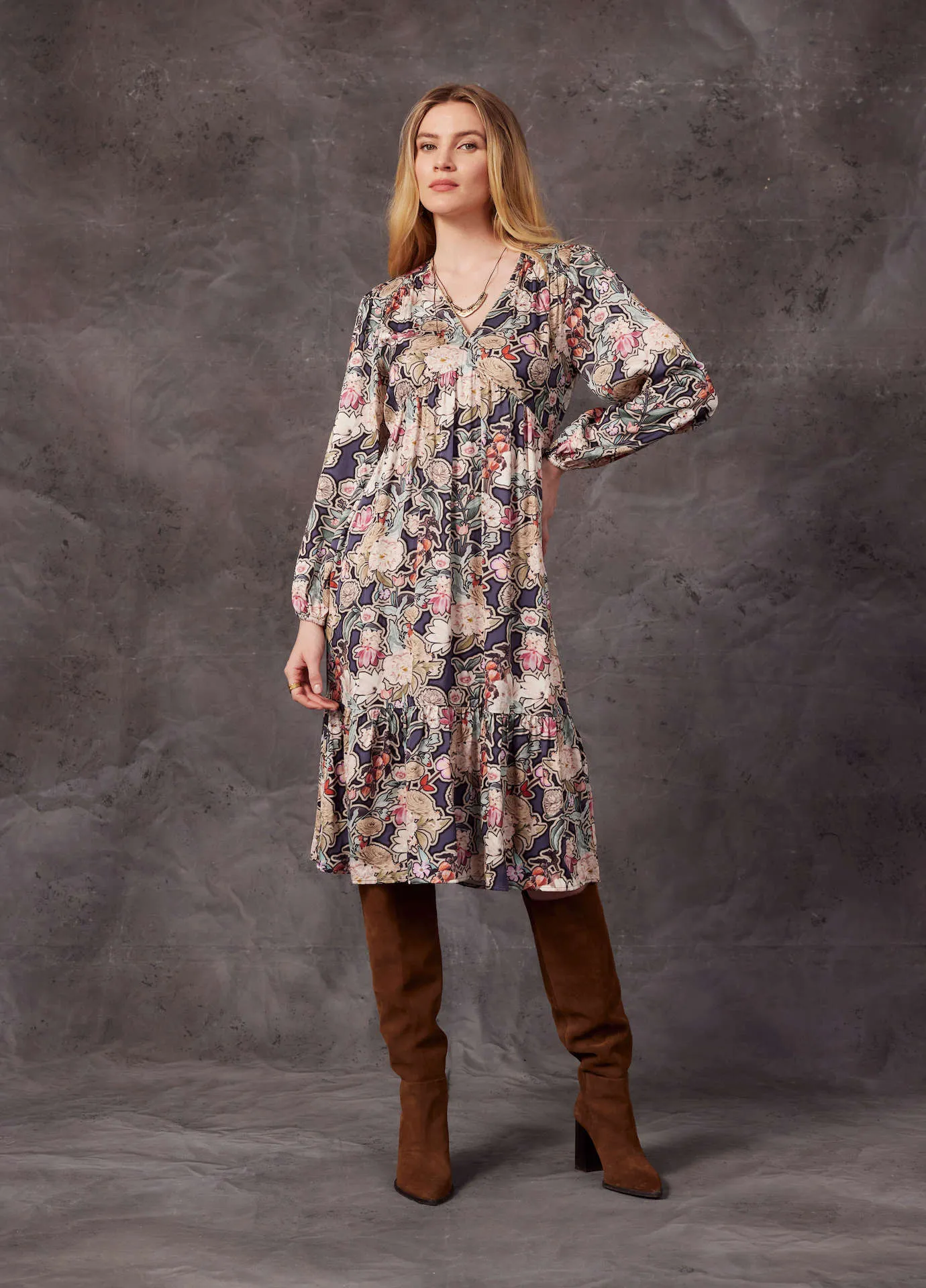 Legacy Dress - Denim Blue Multi