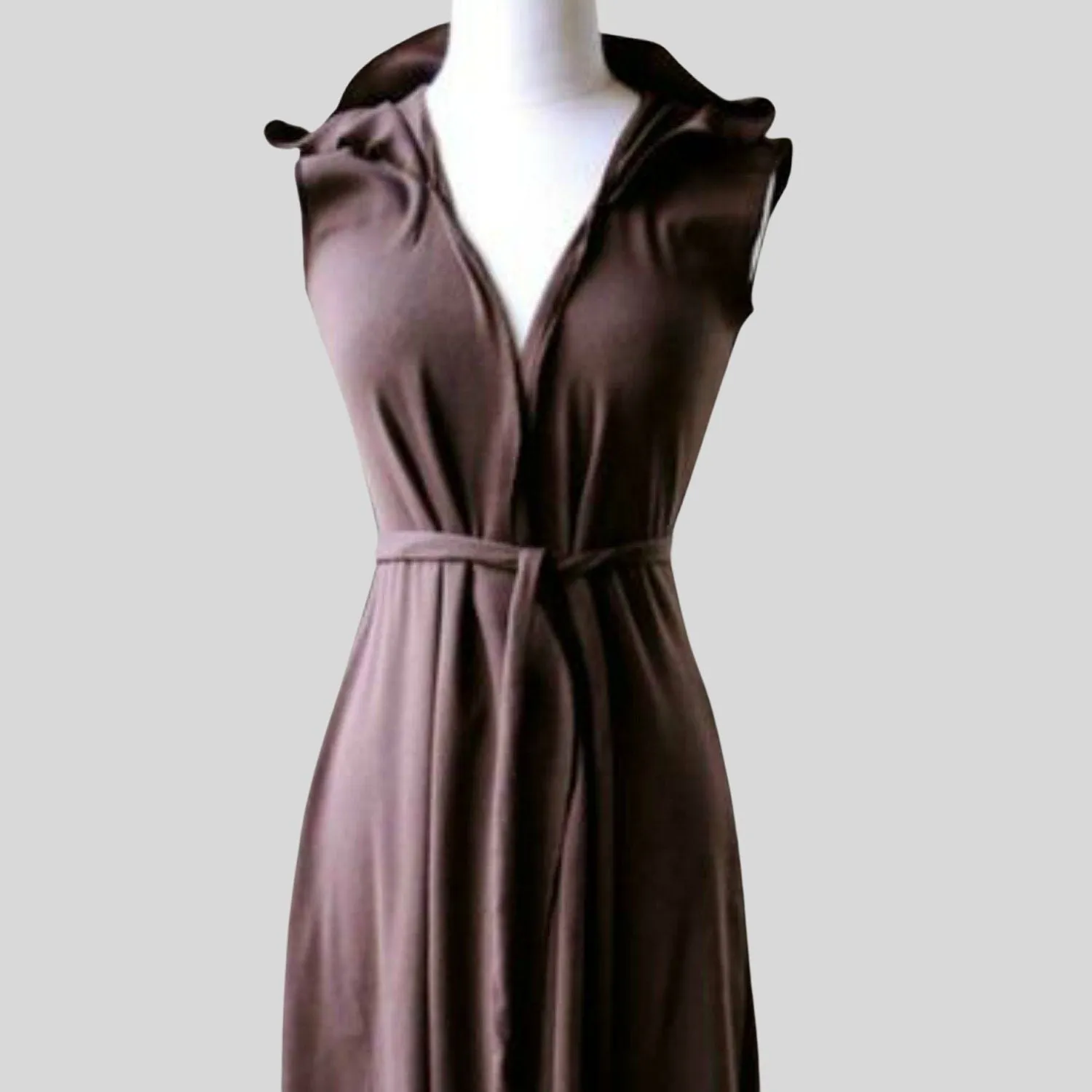 Long wrap dress with hood