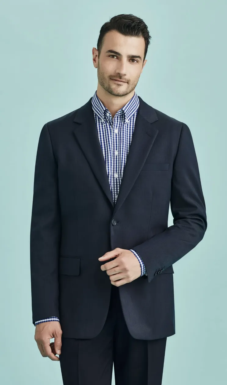 Mens 2 Button Classic Plain Suit Jacket Bamboo Blend Business Wedding