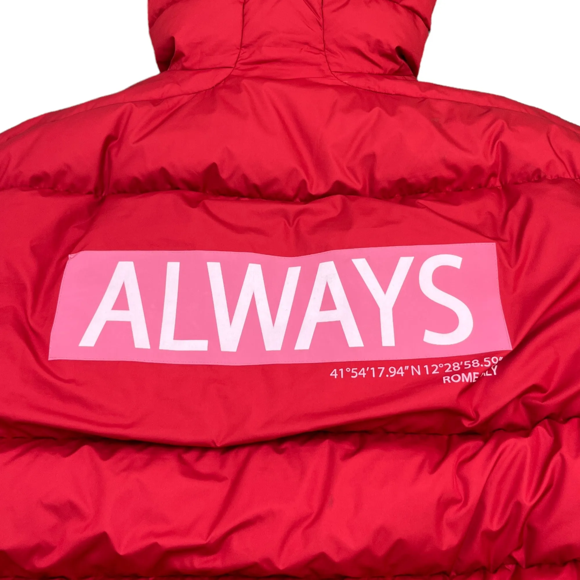 Men's Always Logo Down Jacket Red Size IT 50 / L