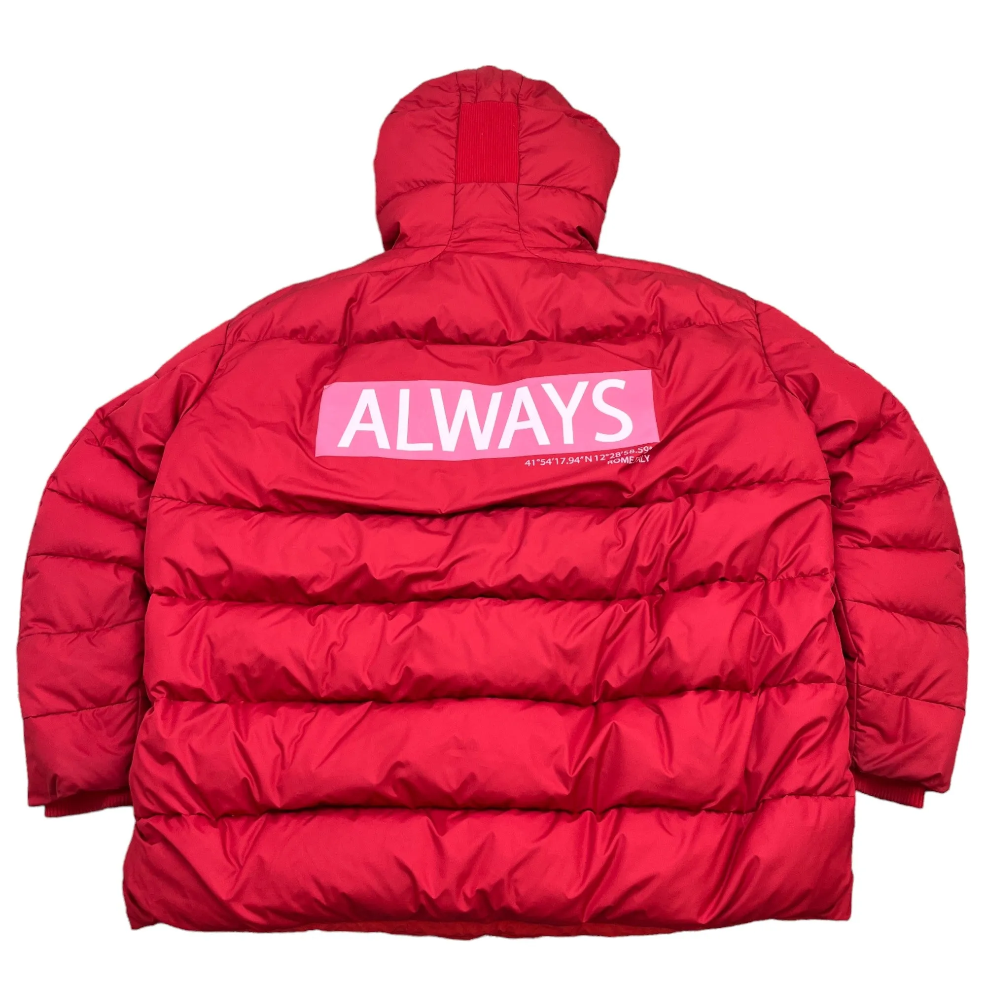 Men's Always Logo Down Jacket Red Size IT 50 / L