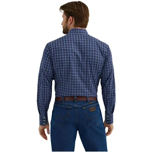 Men's Wrangler Wrinkle Resist Long Sleeve Western Snap Plaid Shirt 2355359