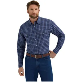 Men's Wrangler Wrinkle Resist Long Sleeve Western Snap Plaid Shirt 2355359