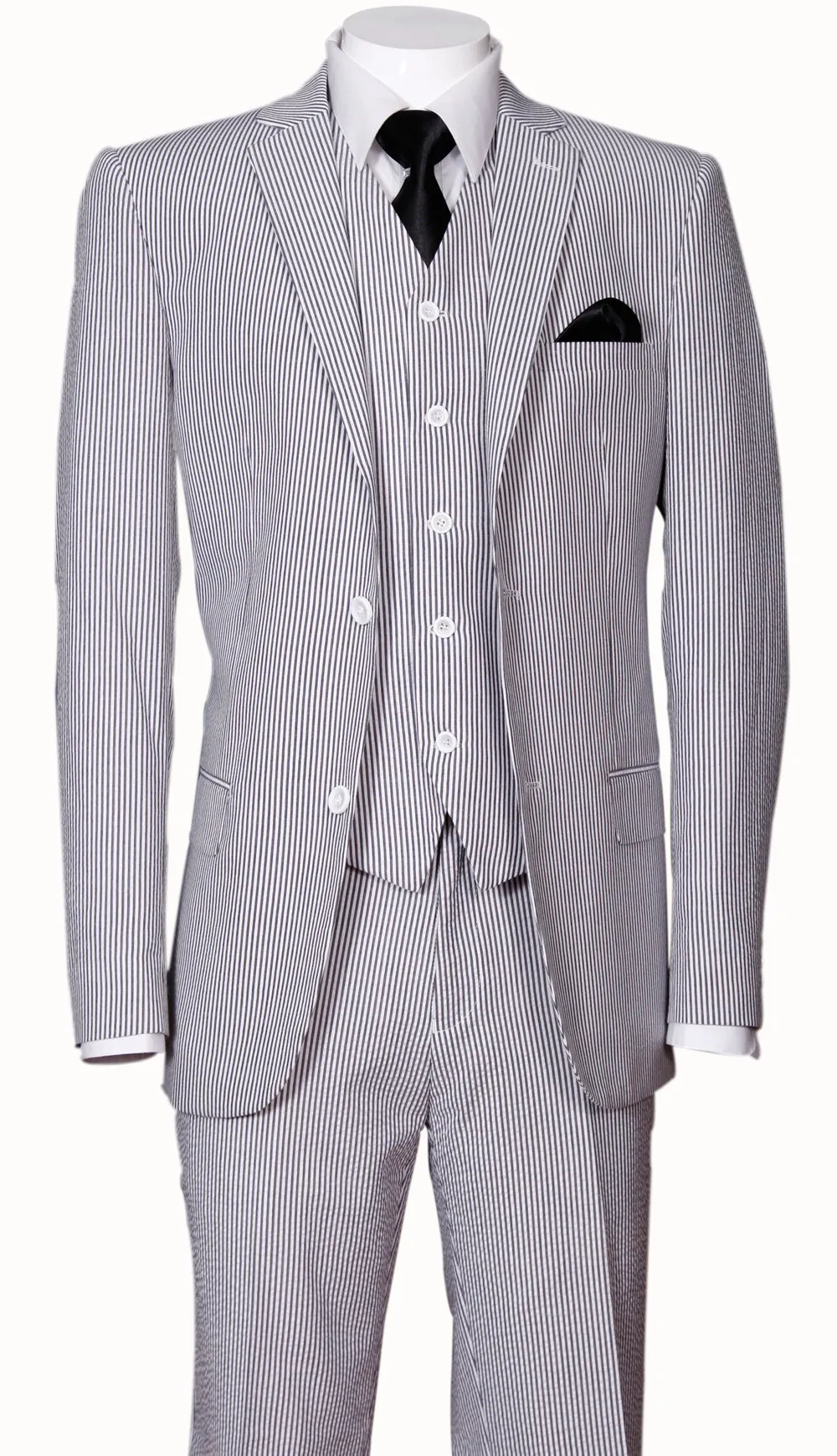 Milano Moda 5702v-BK Mens Suit