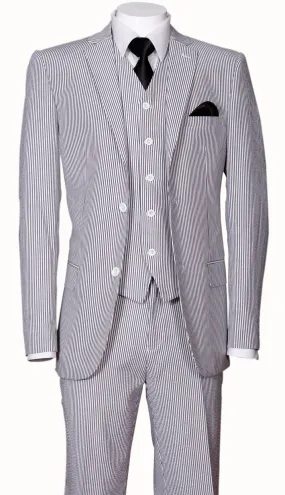 Milano Moda 5702v-BK Mens Suit