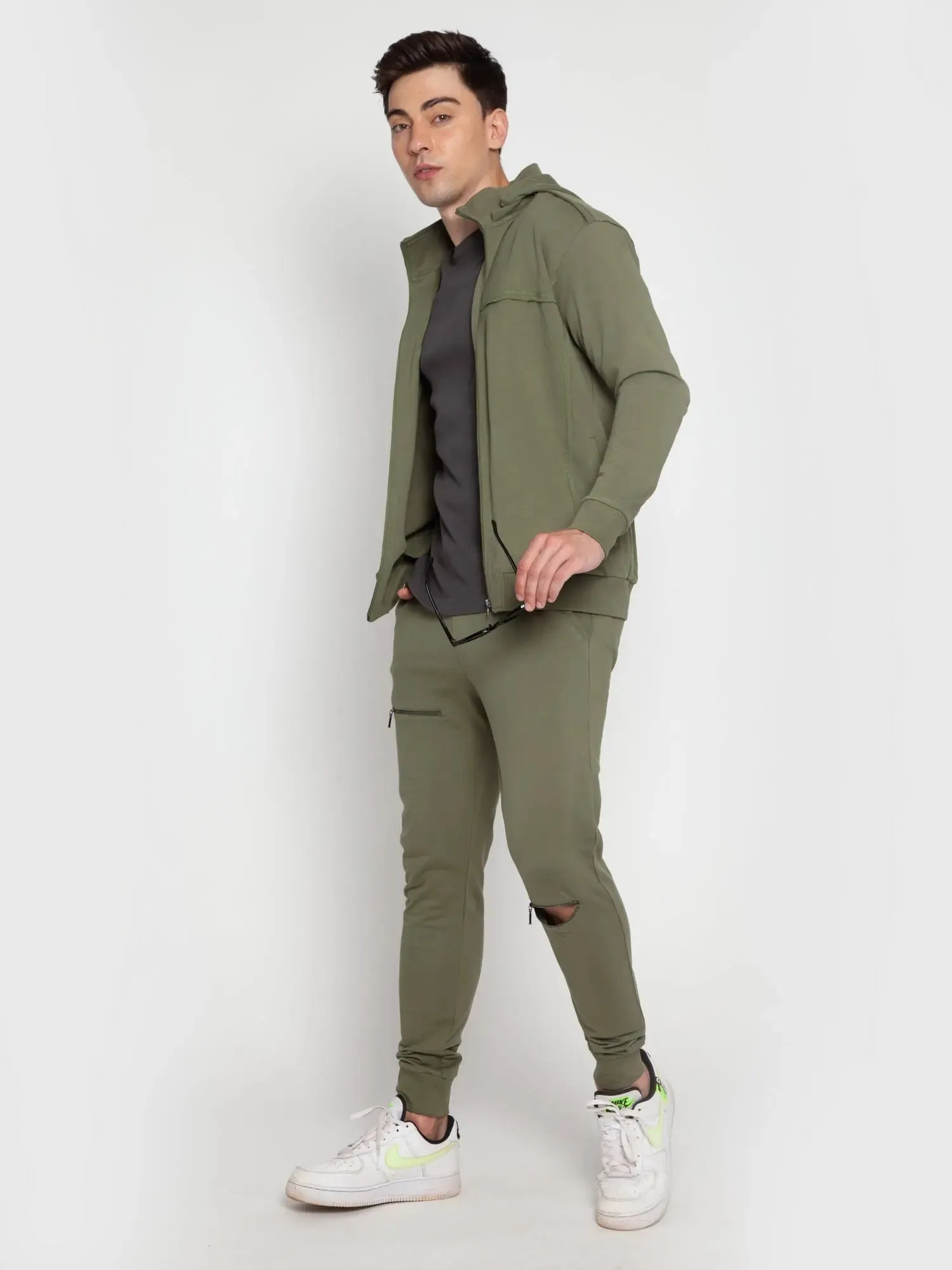 Olive Green Zip Co-ord Set