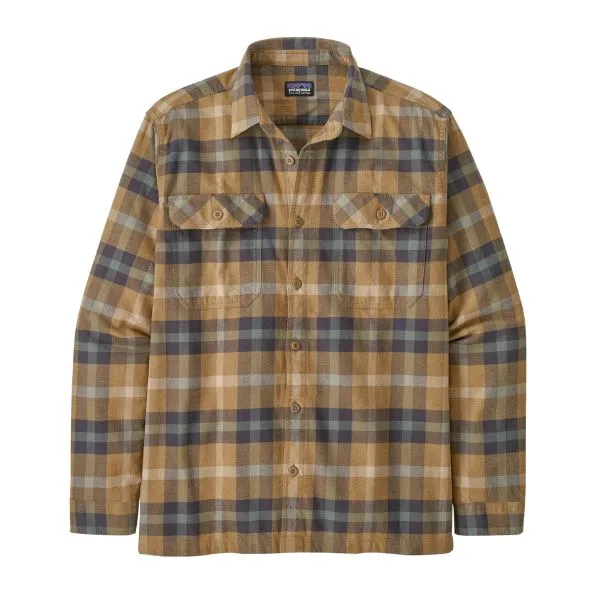 Mens Patagonia Long Sleeve Flannel Shirt - Medium Weight, Organic Cotton, Fjord Collection