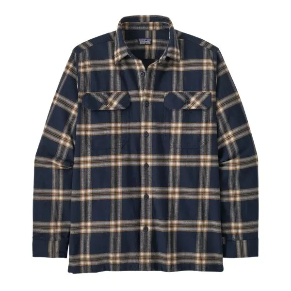 Mens Patagonia Long Sleeve Flannel Shirt - Medium Weight, Organic Cotton, Fjord Collection
