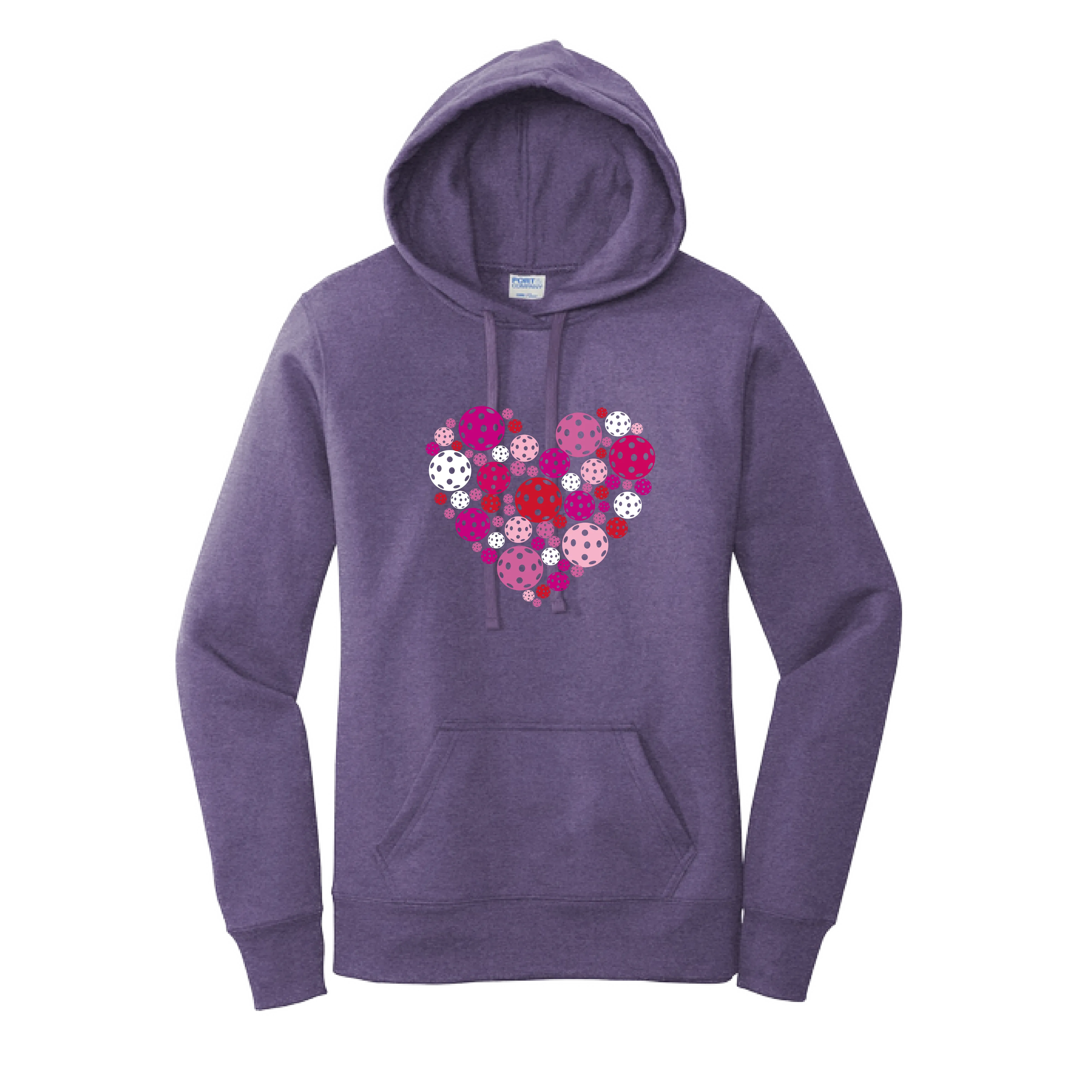 Pickleball Heart | Women’s Fitted Hoodie Pickleball Sweatshirt | 50% Cotton 50% Poly Fleece