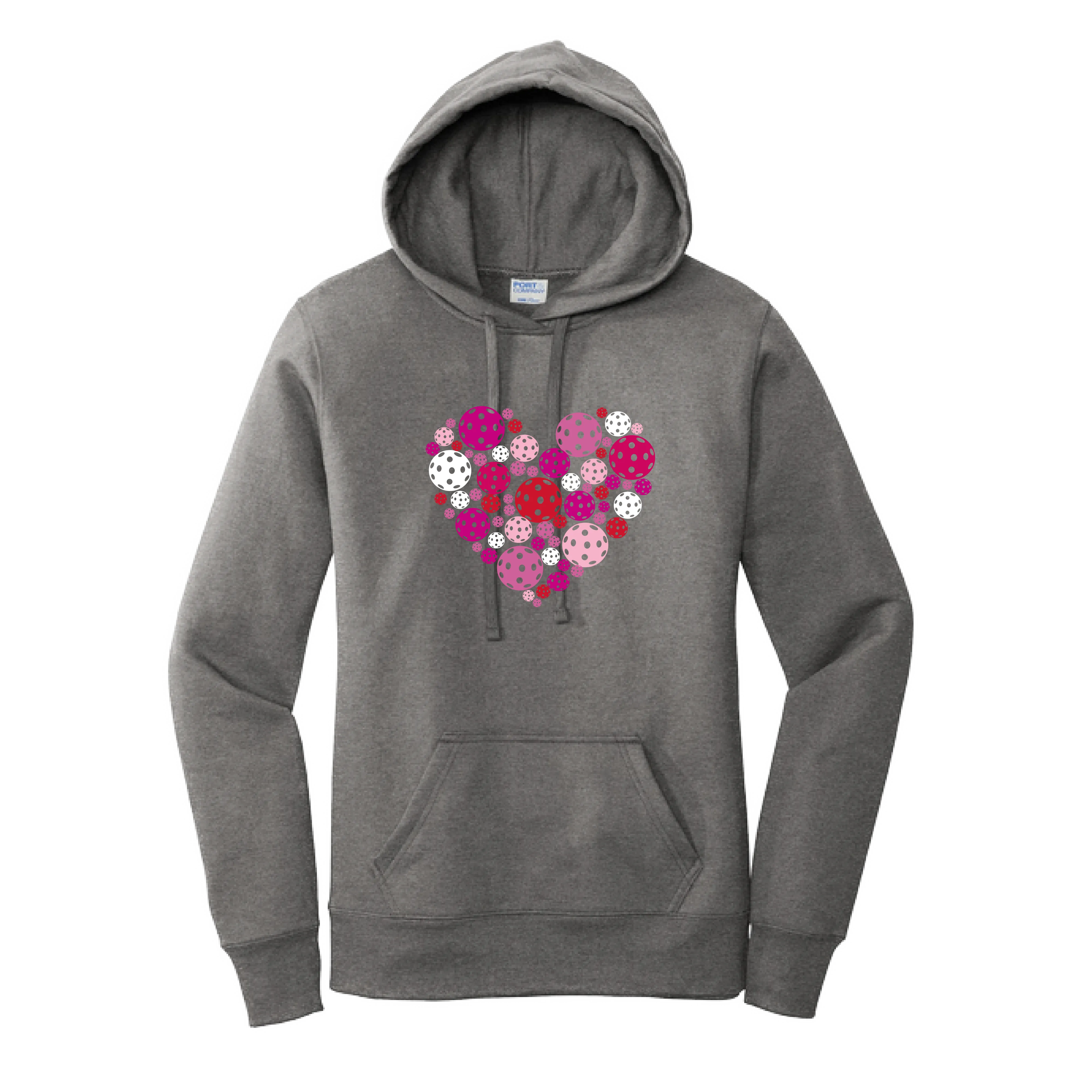 Pickleball Heart | Women’s Fitted Hoodie Pickleball Sweatshirt | 50% Cotton 50% Poly Fleece