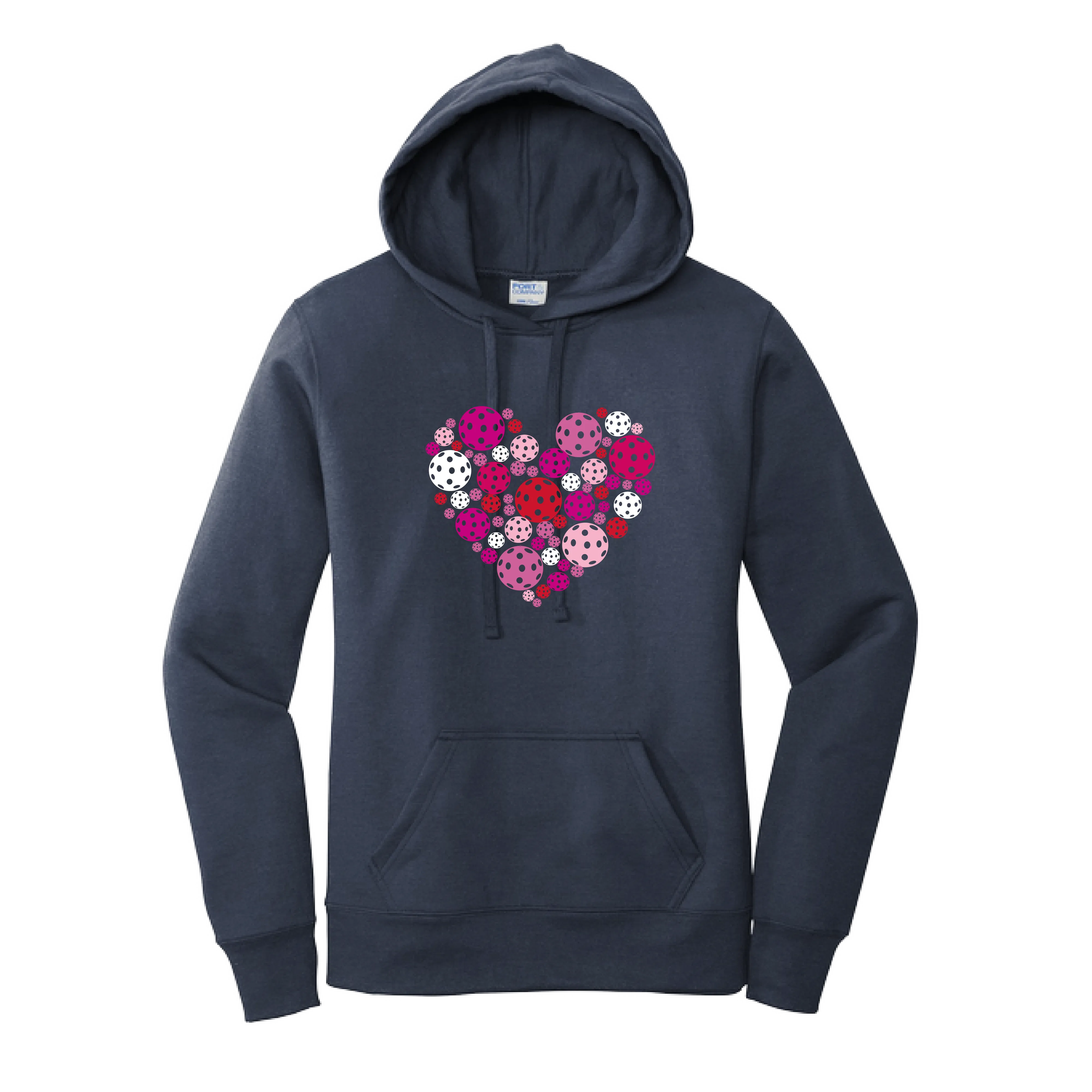 Pickleball Heart | Women’s Fitted Hoodie Pickleball Sweatshirt | 50% Cotton 50% Poly Fleece
