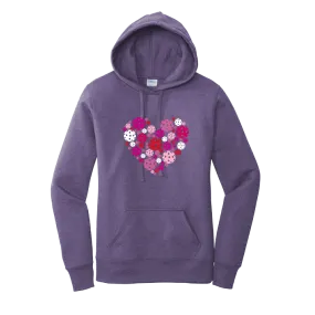 Pickleball Heart | Women’s Fitted Hoodie Pickleball Sweatshirt | 50% Cotton 50% Poly Fleece