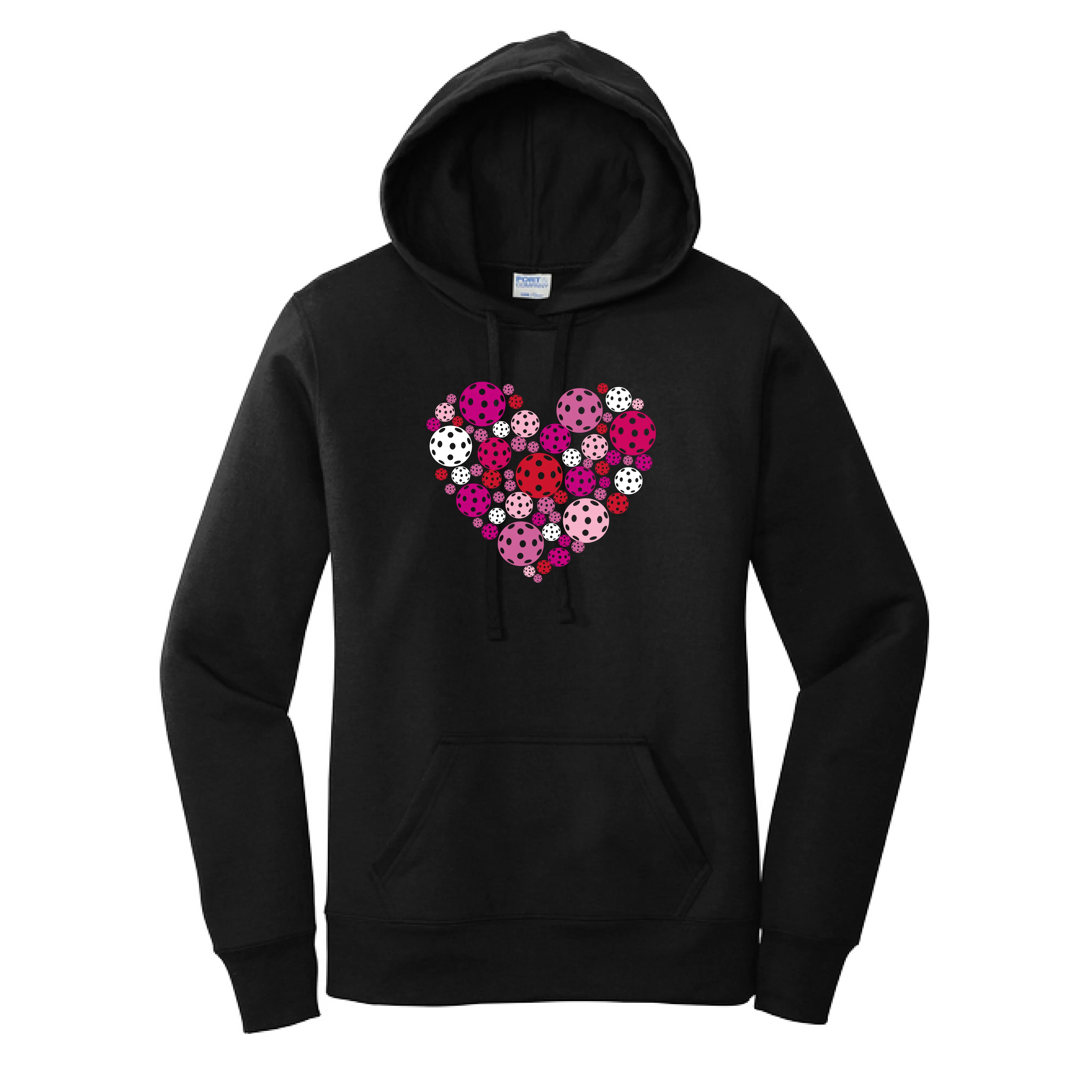 Pickleball Heart | Women’s Fitted Hoodie Pickleball Sweatshirt | 50% Cotton 50% Poly Fleece