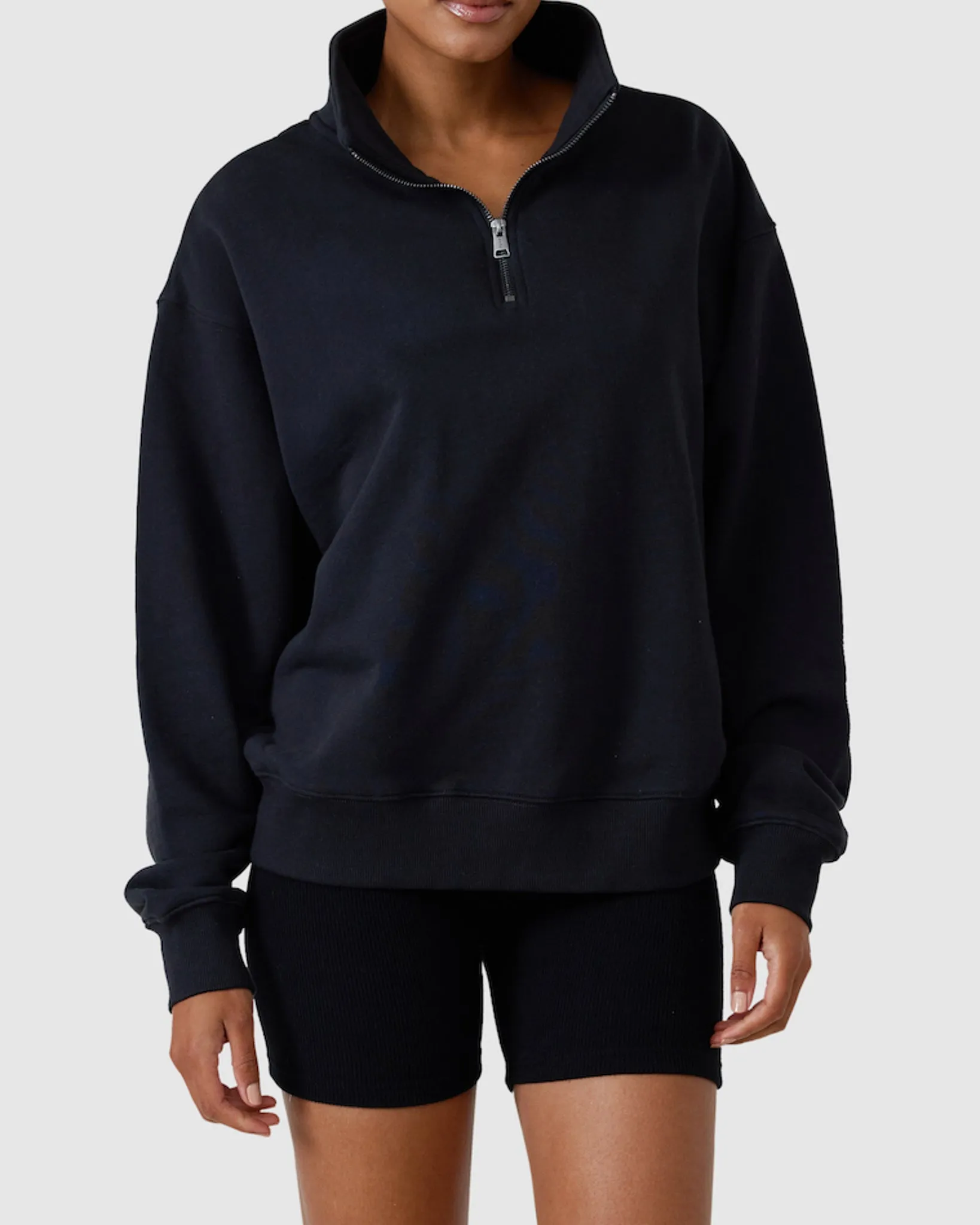Quarter Zip Washed Black