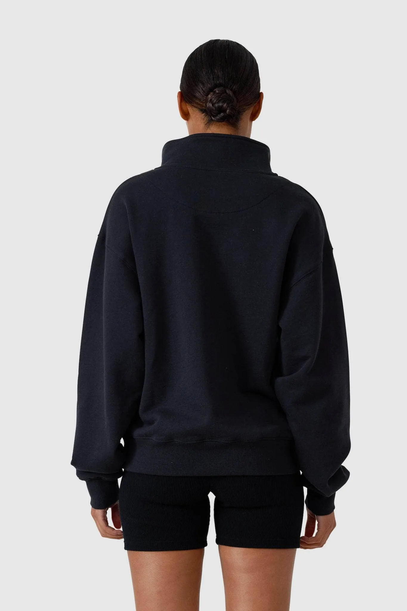 Quarter Zip Washed Black