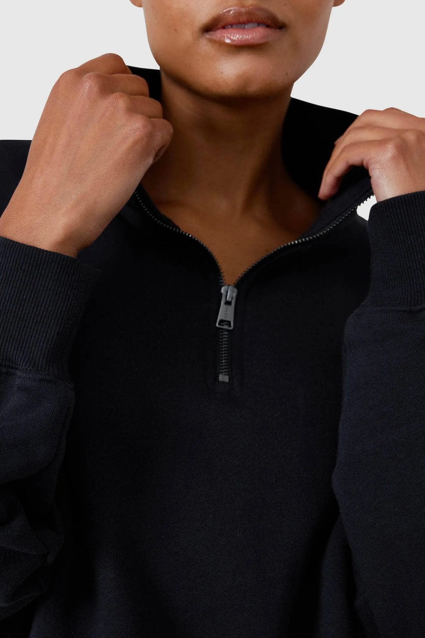 Quarter Zip Washed Black