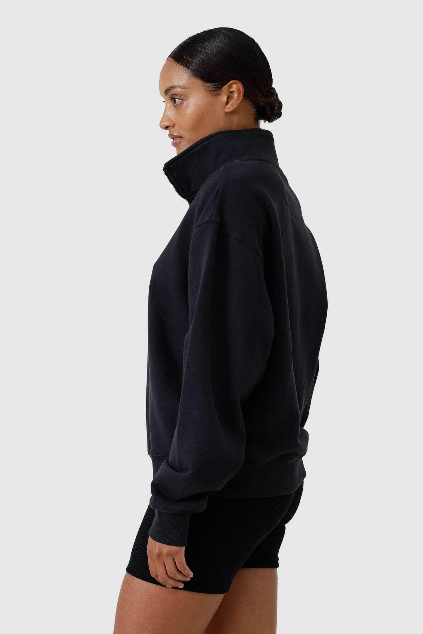 Quarter Zip Washed Black