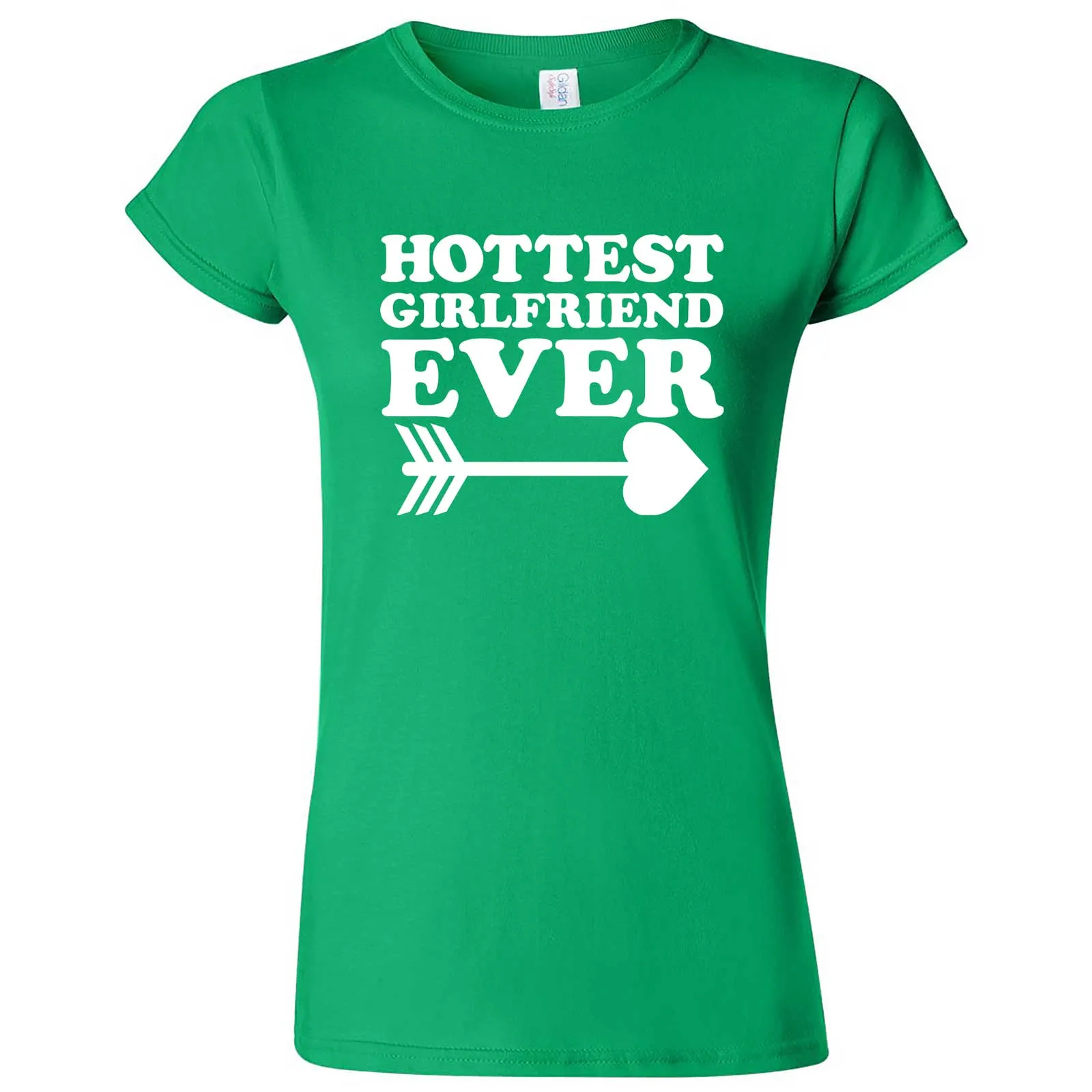 "Hottest Girlfriend Ever, White" women's t-shirt