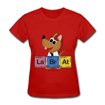 "Lab Rat Periodic Table" (red) - Women's T-Shirt