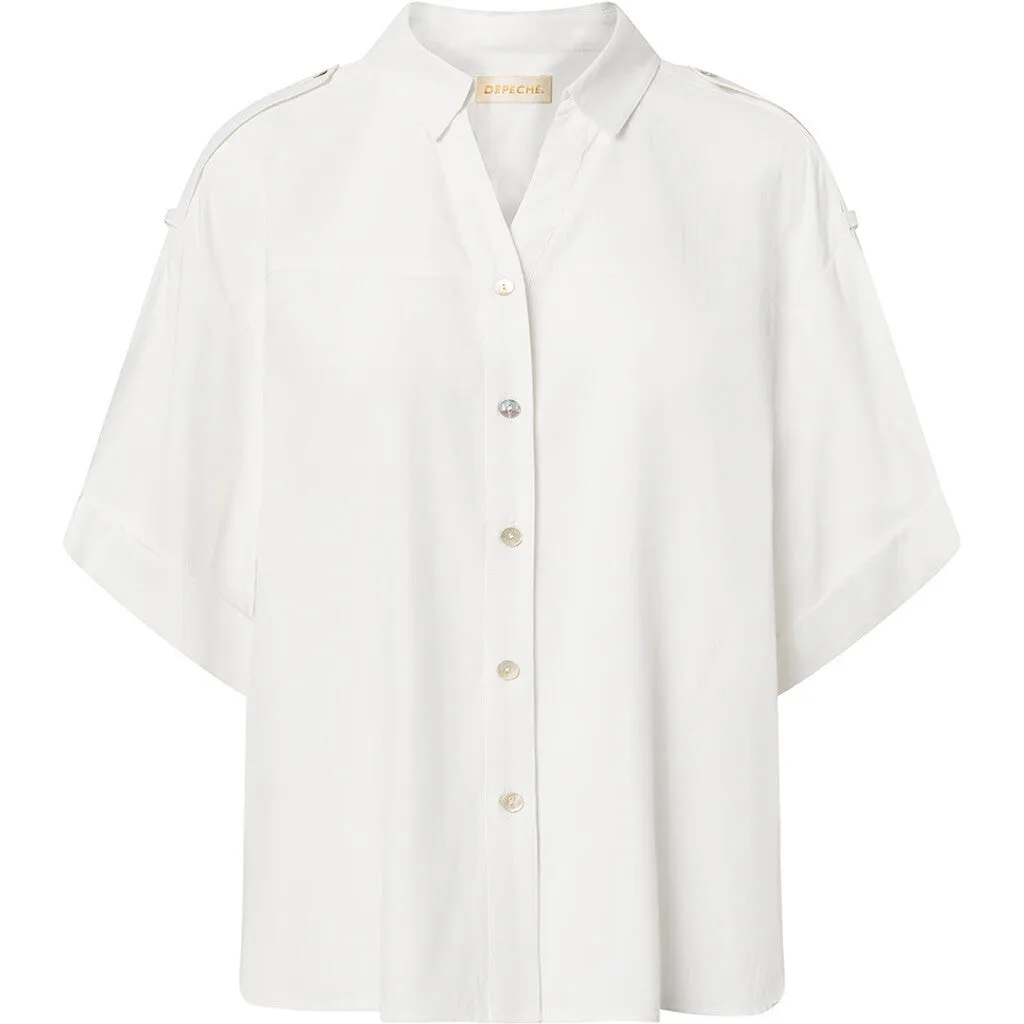 Short sleeve oversize Fay shirt / 100014 - White