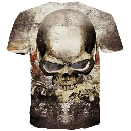 Skull T shirts Men Terror Shirt Print Funny Tshirt Printed Gothic Tshirts Casual Punk Rock Tshirt Anime Short Sleeve Hip hop Men