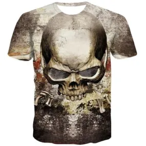 Skull T shirts Men Terror Shirt Print Funny Tshirt Printed Gothic Tshirts Casual Punk Rock Tshirt Anime Short Sleeve Hip hop Men