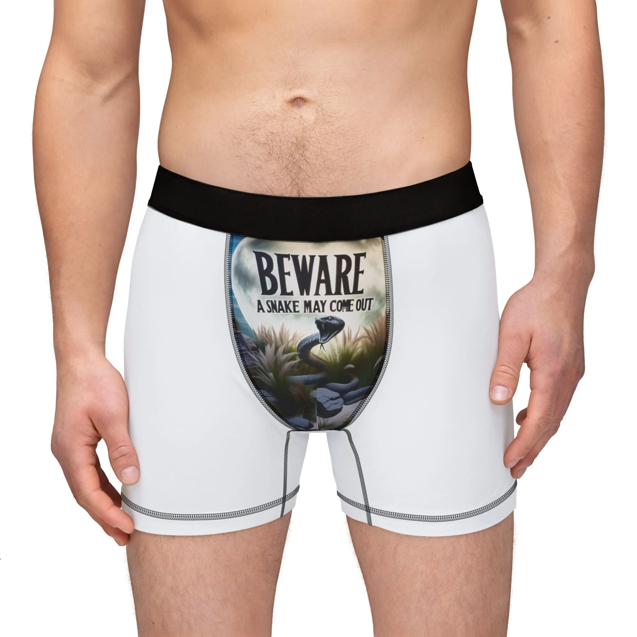 Snake Print Men's Boxers, Mens Short Briefs, Funny Underwear, Novelty Boxer Shorts