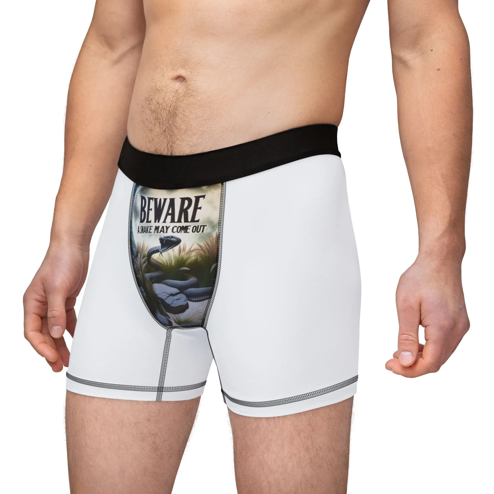 Snake Print Men's Boxers, Mens Short Briefs, Funny Underwear, Novelty Boxer Shorts