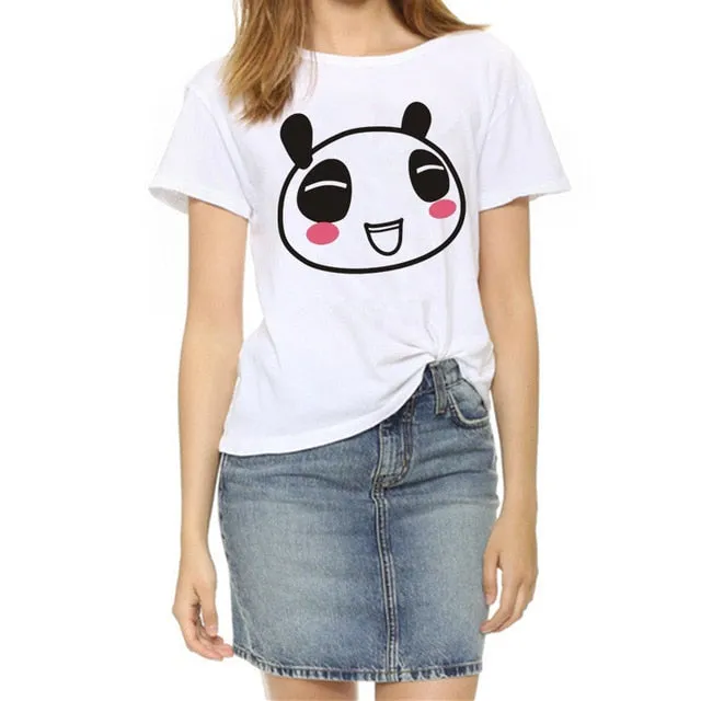 Soatrld New 2017 Fashion Women t-shirts  Summer Slim Women's Short Sleeve Print Casual  Cotton White Tshirt Plus Size Tops