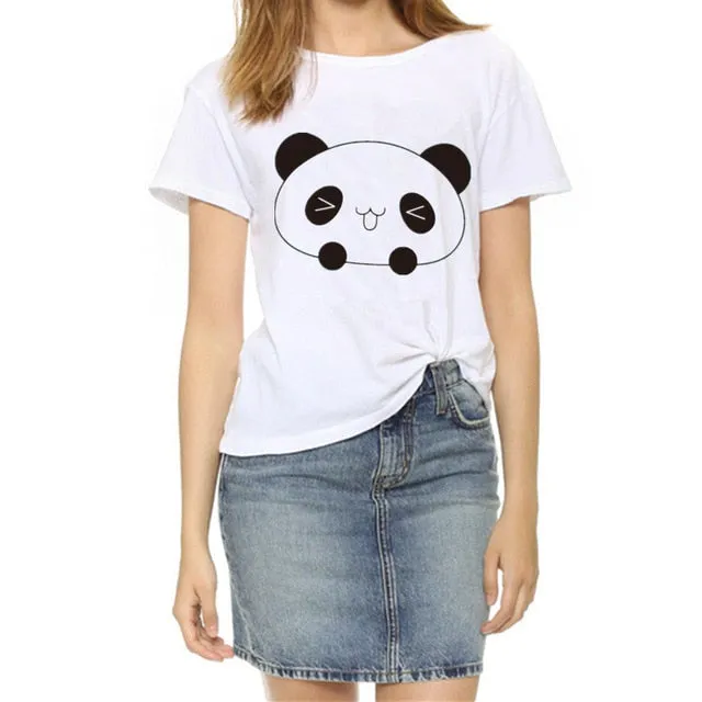 Soatrld New 2017 Fashion Women t-shirts  Summer Slim Women's Short Sleeve Print Casual  Cotton White Tshirt Plus Size Tops