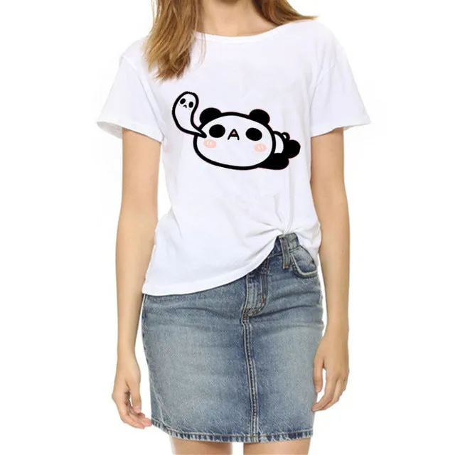 Soatrld New 2017 Fashion Women t-shirts  Summer Slim Women's Short Sleeve Print Casual  Cotton White Tshirt Plus Size Tops
