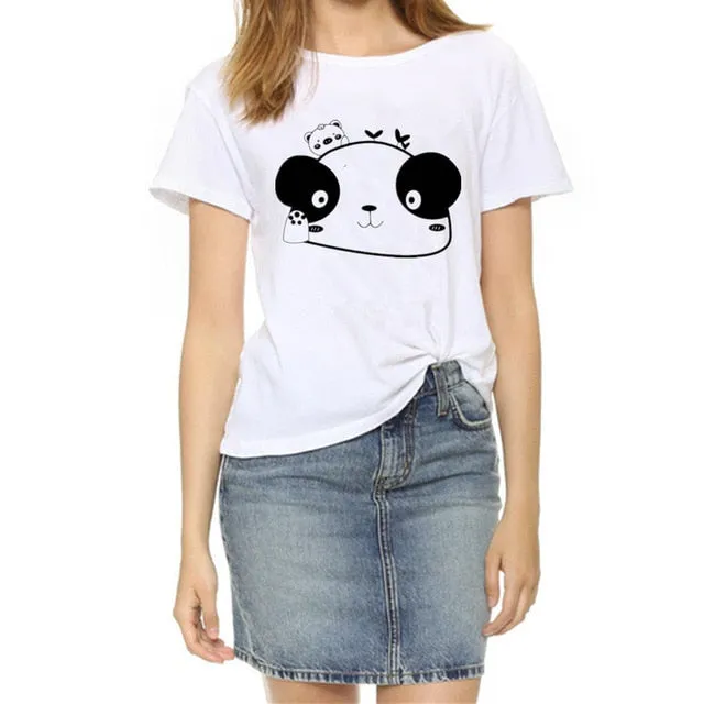 Soatrld New 2017 Fashion Women t-shirts  Summer Slim Women's Short Sleeve Print Casual  Cotton White Tshirt Plus Size Tops