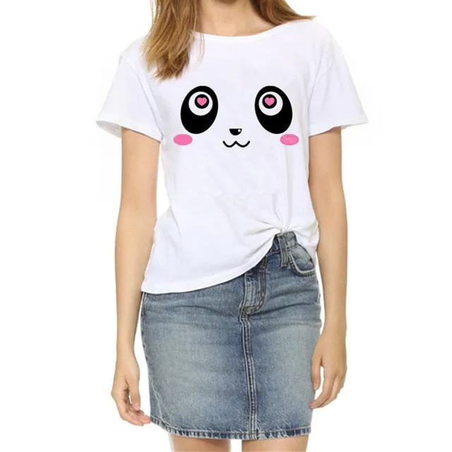 Soatrld New 2017 Fashion Women t-shirts  Summer Slim Women's Short Sleeve Print Casual  Cotton White Tshirt Plus Size Tops