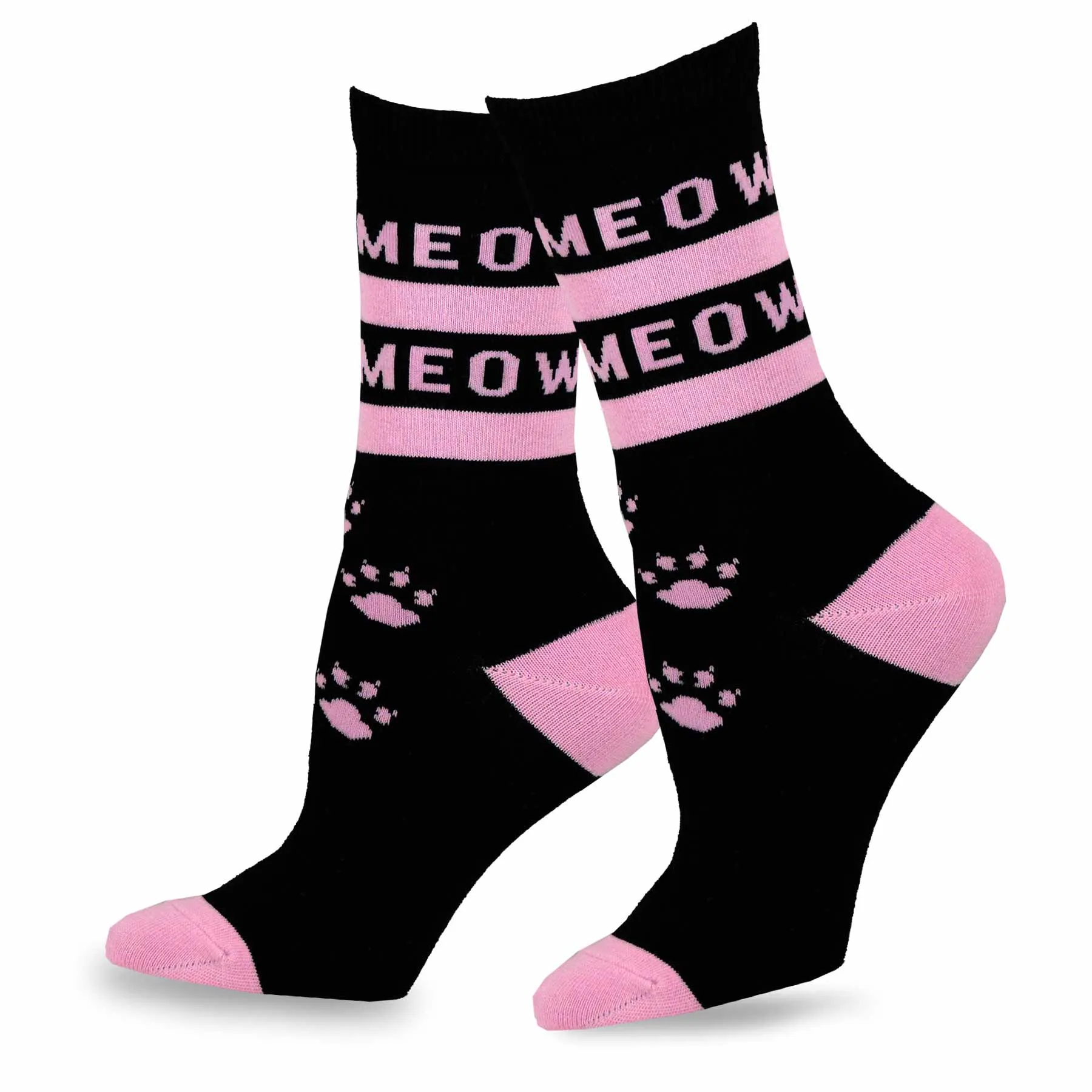 TeeHee Socks Women's Novelty Cotton Crew Meow 3-Pack (11140)