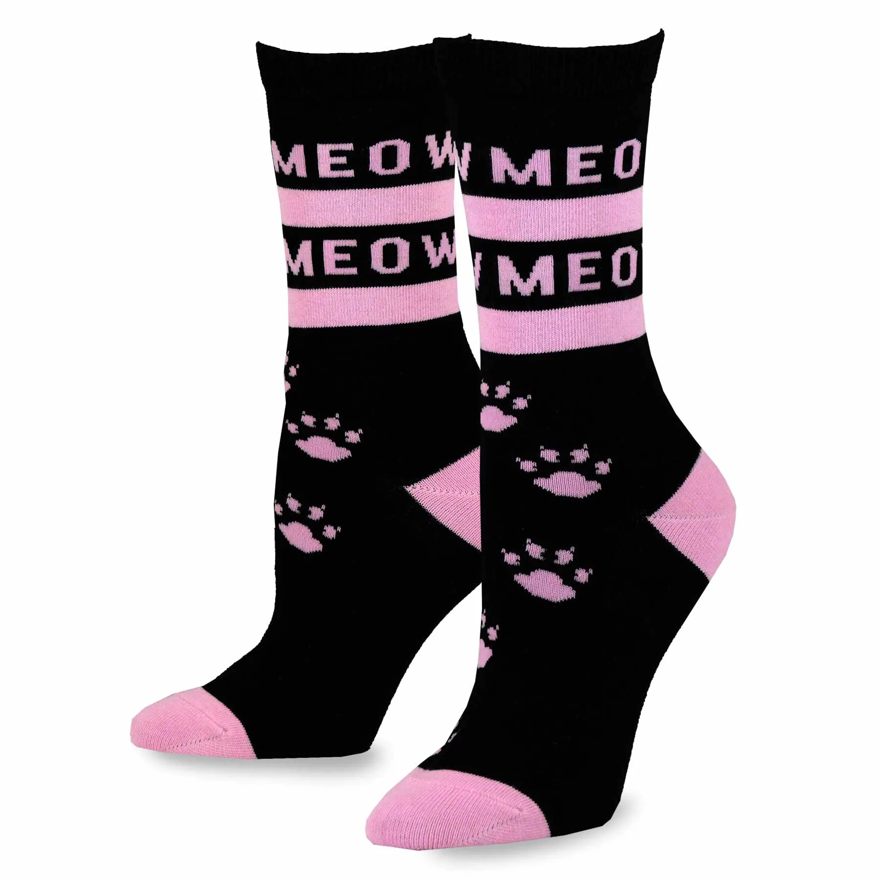 TeeHee Socks Women's Novelty Cotton Crew Meow 3-Pack (11140)