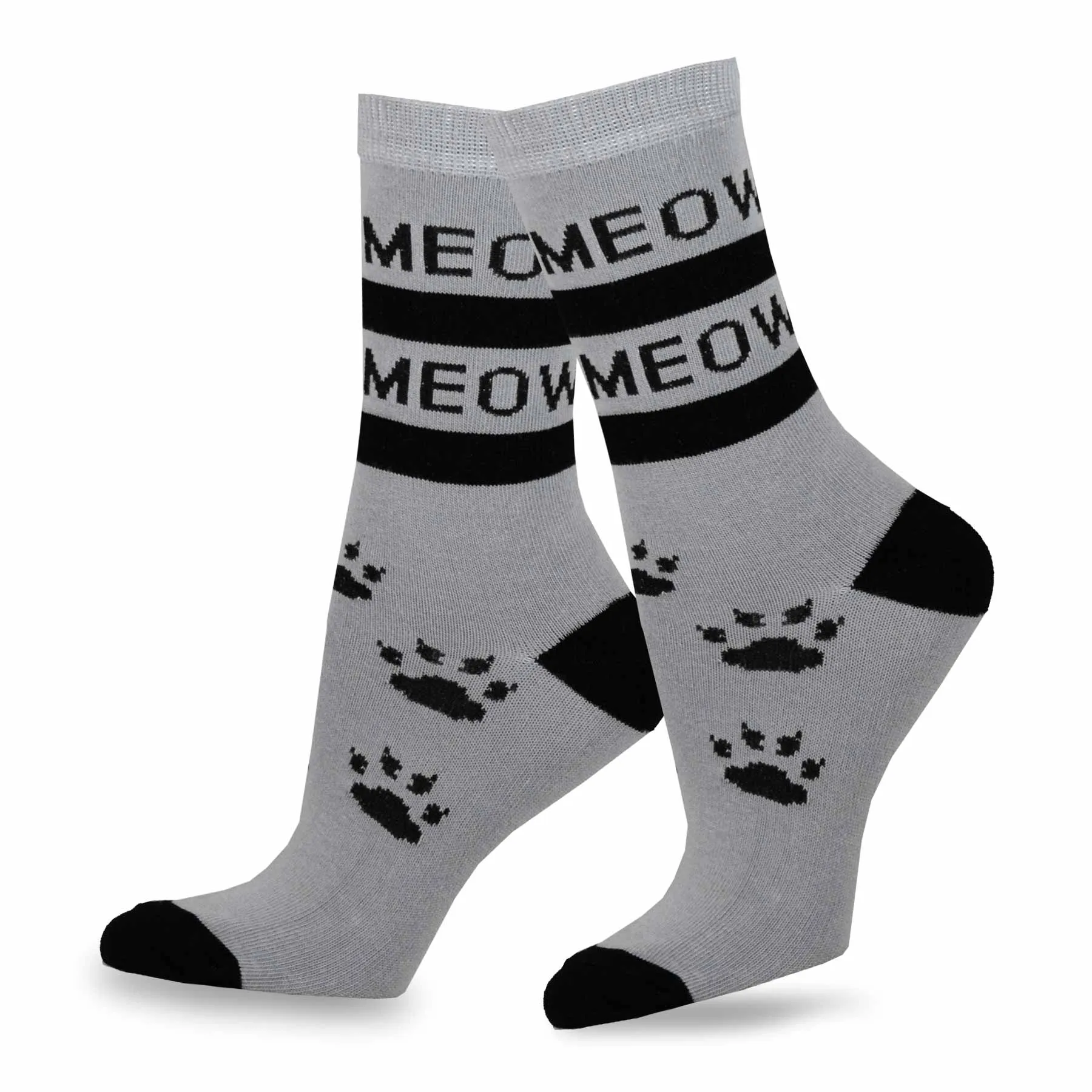 TeeHee Socks Women's Novelty Cotton Crew Meow 3-Pack (11140)