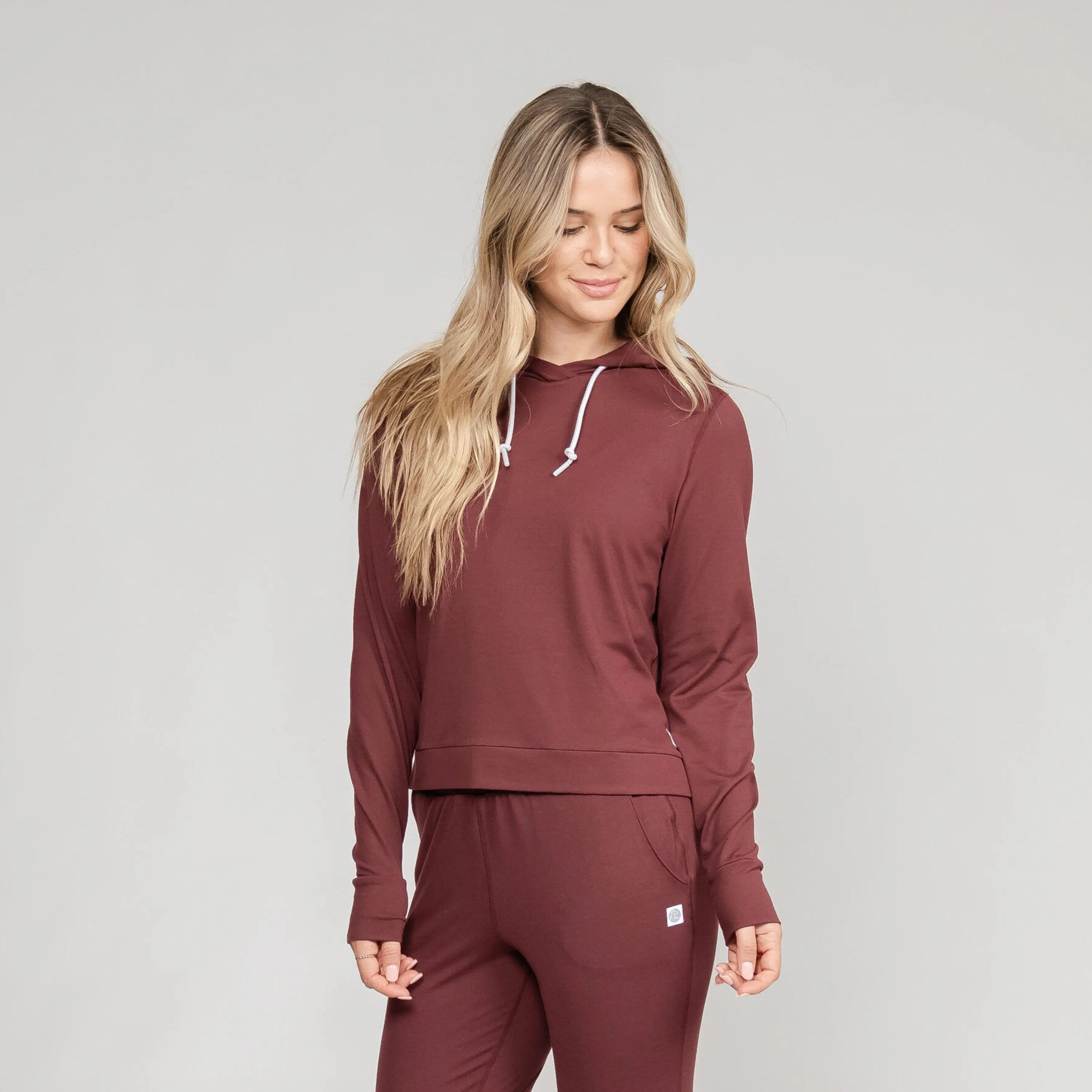 Tempo Performance Hoodie | Heather - Bordeaux/Burgundy