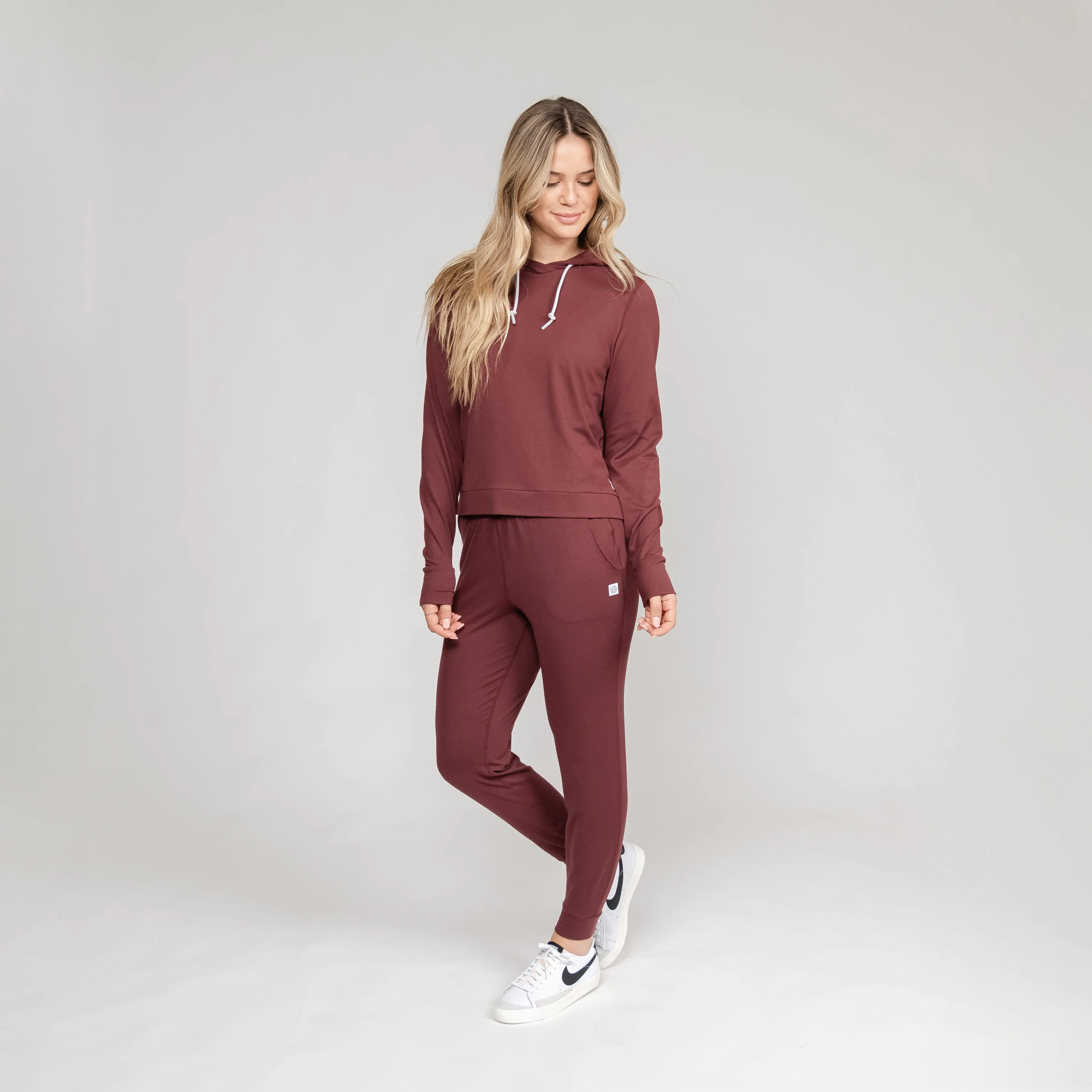 Tempo Performance Hoodie | Heather - Bordeaux/Burgundy