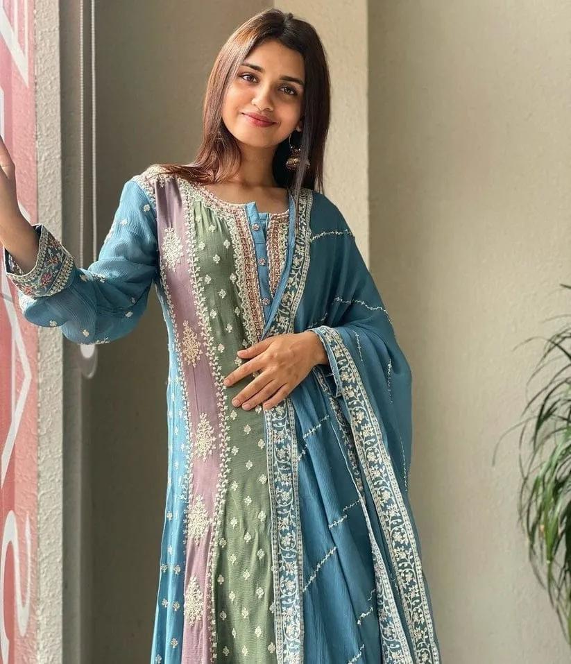 Women's Designer Party Wear Special Heavy Muslin Cotton Salwar Suit