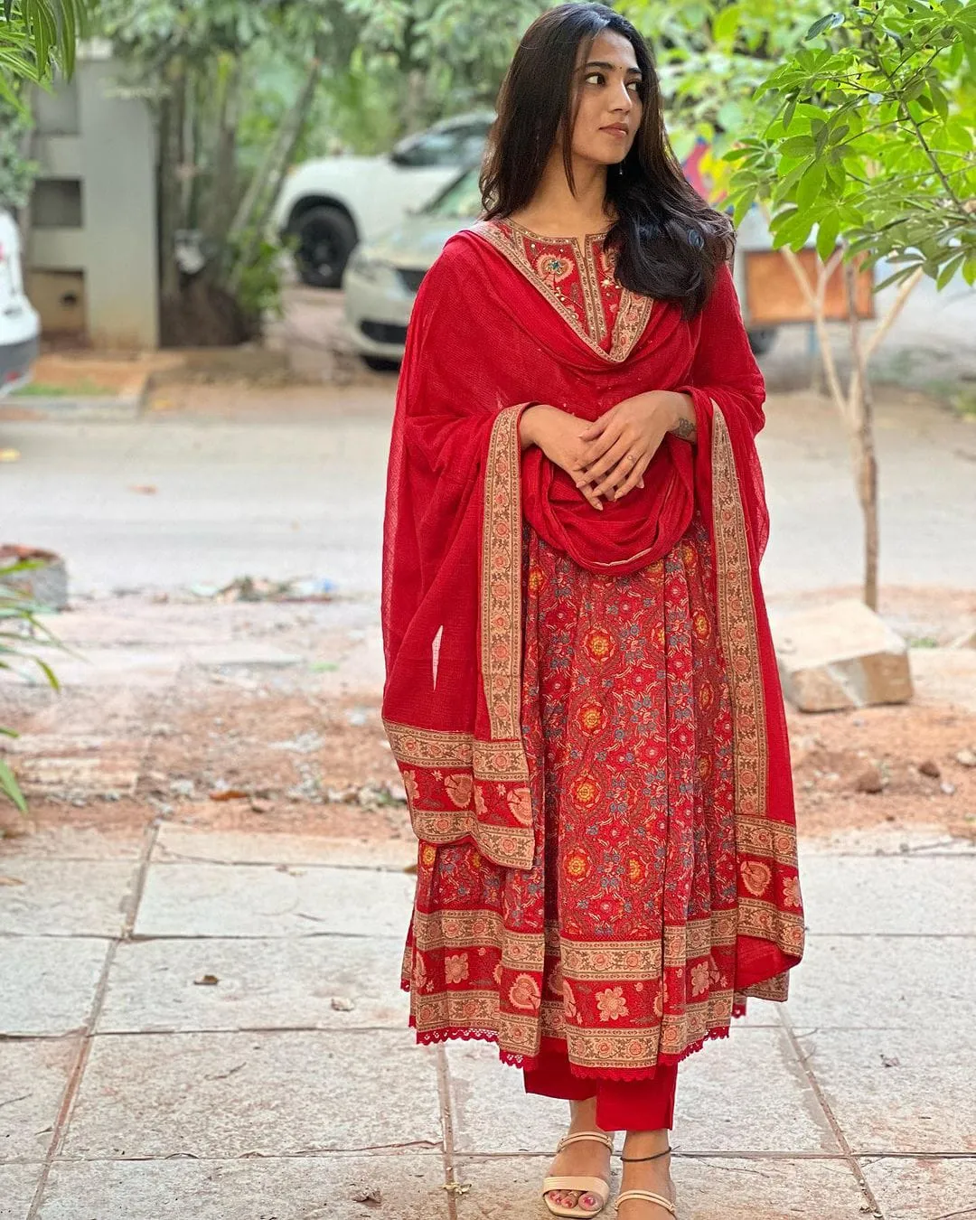 Women's Designer Pure Cotton Anarkali Salwar Suit