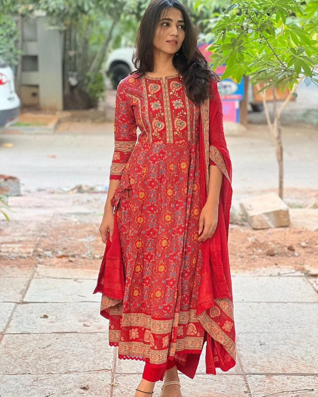 Women's Designer Pure Cotton Anarkali Salwar Suit