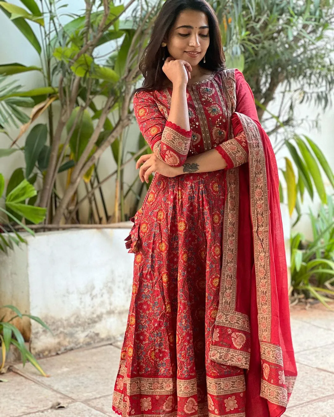 Women's Designer Pure Cotton Anarkali Salwar Suit